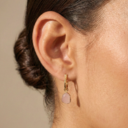 Airin Stone 18K Gold Plated Earrings Pink New Zealand