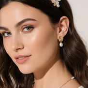 Baroque Pearl Gold Plated Earrings New Zealand