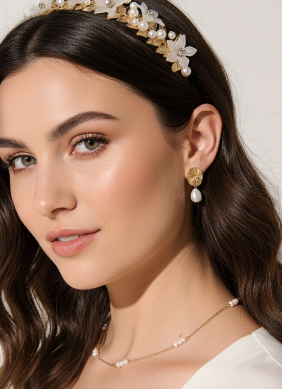 Baroque Pearl Gold Plated Earrings New Zealand