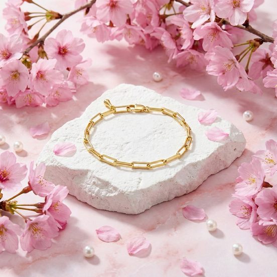 Cadena Gold Bracelet in gold-toned brass and copper with 18cm length and sleek polished finish