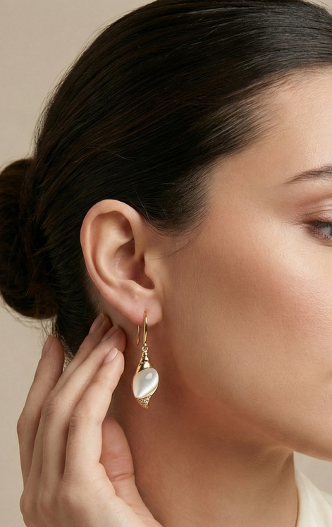 Buy Modern Caracola Gold Hook Earrings Australia | Bijou Bliss