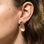 Danau Gold Earrings brass and copper stud earrings 2 cm length elegant accessory