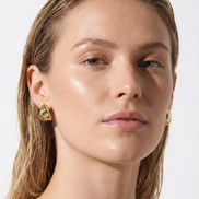 Hammered Droplet 18K Gold Plated Earrings