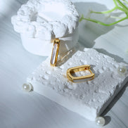 Ollie Mother Of Pearl gold plated small iridescent earrings with brass and copper base