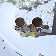 Divine Tri Tone Earrings gold silver rose gold stud design elegant accessory