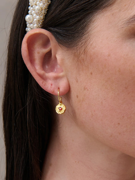 Birthstone 18K Gold Plated Earrings - JULY