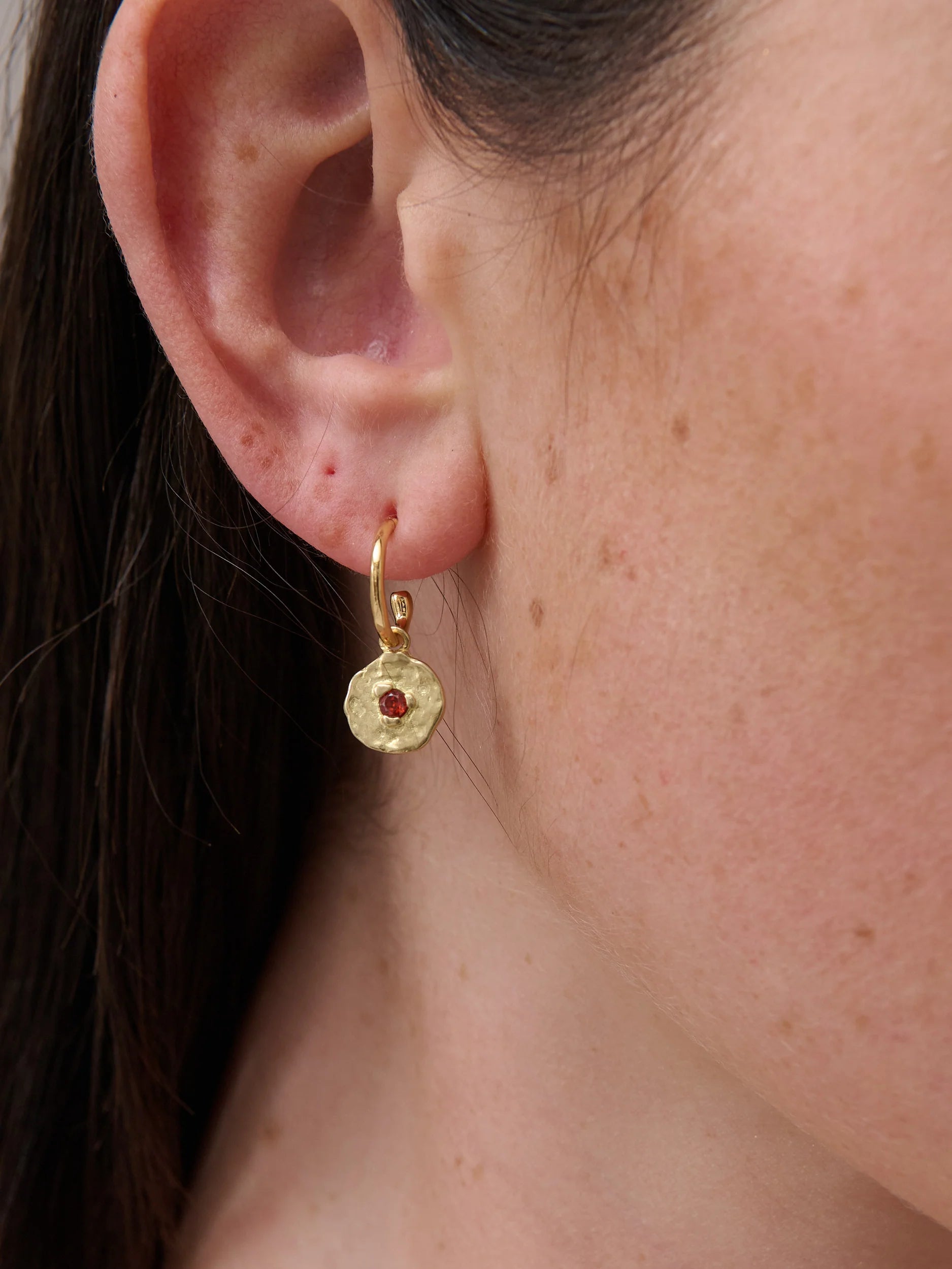 Birthstone 18K Gold Plated Earrings - JULY