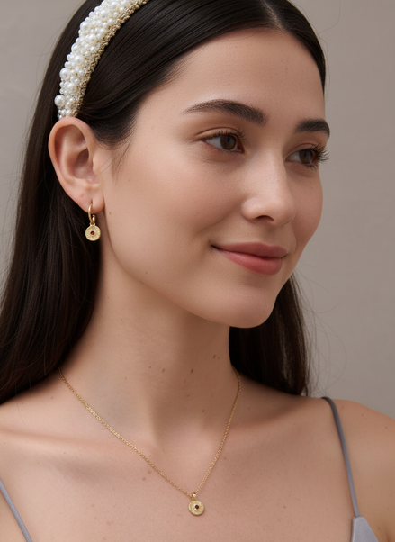 Birthstone 18K Gold Plated Earrings - JULY