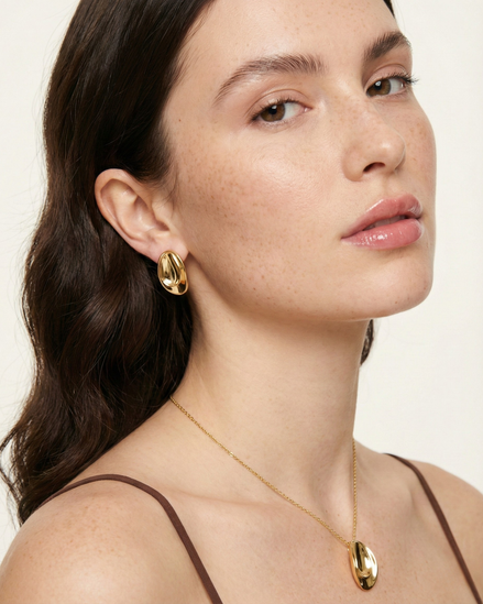 Sade Pebble 18k Gold Plated Earrings