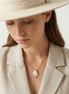 Short Necklace with Pendant Australia - Woman wearing Squarice mother of pearl gold necklace with 38mm pendant and adjustable chain