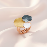 Verona Ring multi-tone brass and copper elastic fit jewelry ring