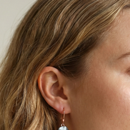 Verona Earrings four-tone brass and copper hook earrings with gold white rose gold and dark grey colors 4cm length