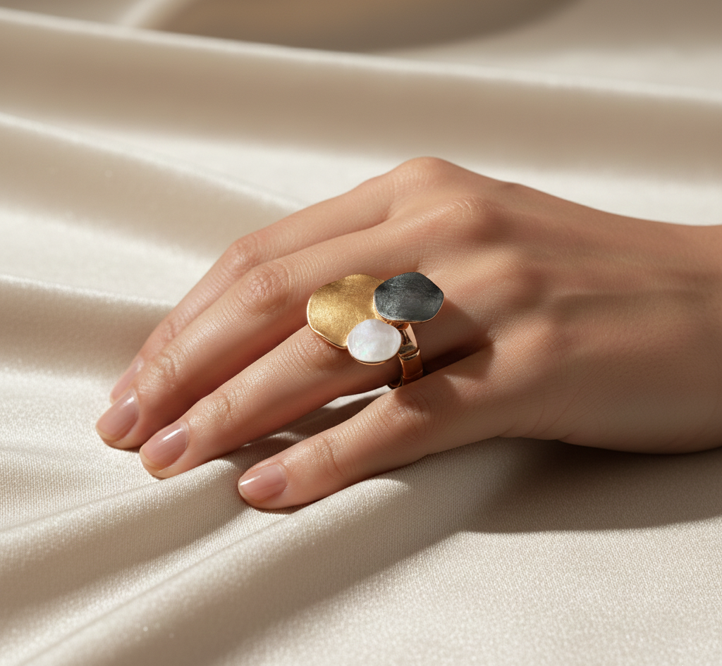 Verona Ring four-tone brass and copper flexible fit jewelry accessory