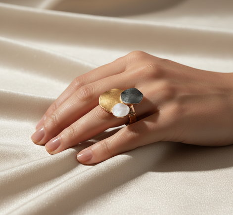 Verona Ring four-tone brass and copper flexible fit jewelry accessory