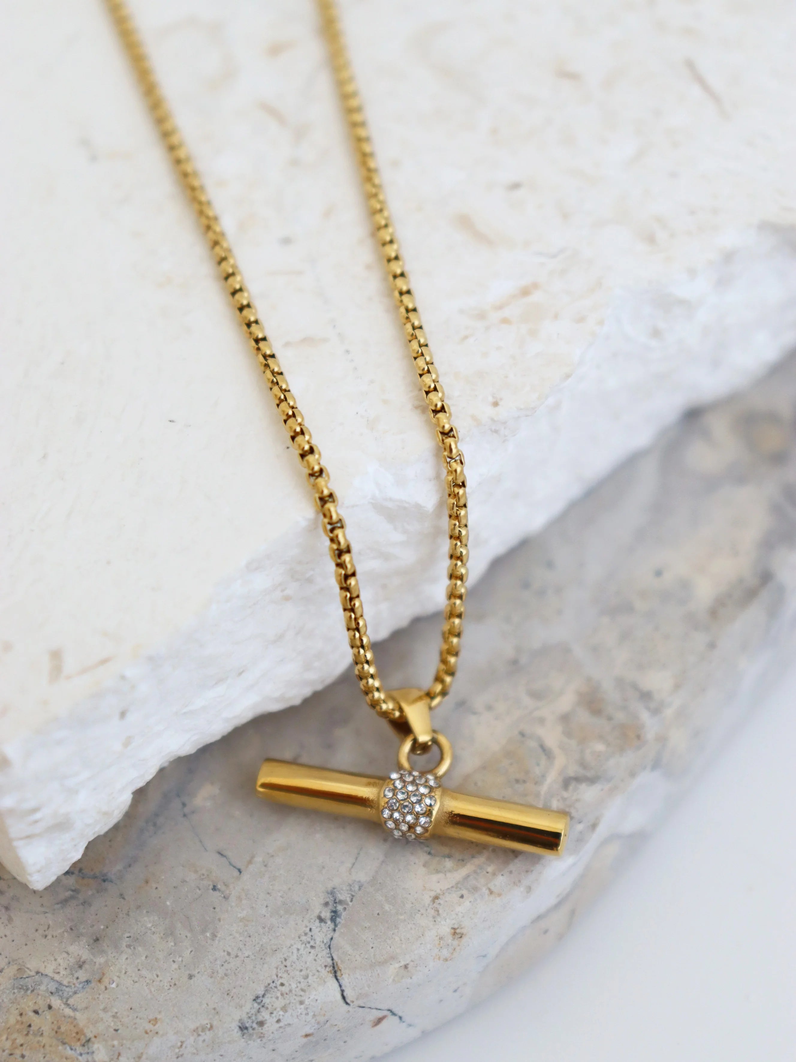Buy Vivienne T-Bar 18K Gold Plated Necklace