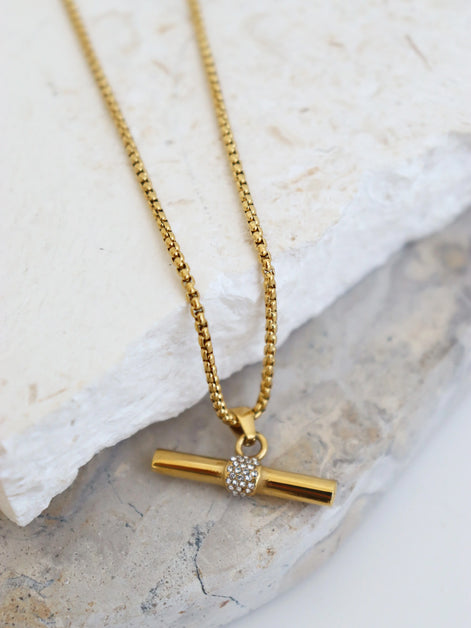 Buy Vivienne T-Bar 18K Gold Plated Necklace