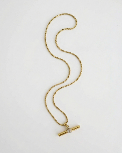 Online Vivienne T-Bar 18K Gold Plated Necklace